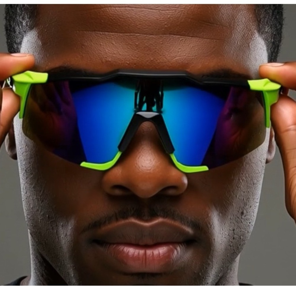 Sport Sunglasses Cycling Glasses UV400 Protection Windproof Outdoor Neon Green‎